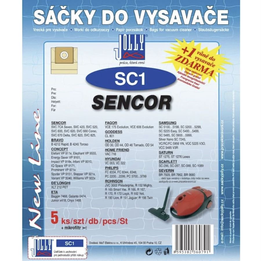 Levně Jolly SC1 sáčky do vysavače 5 ks