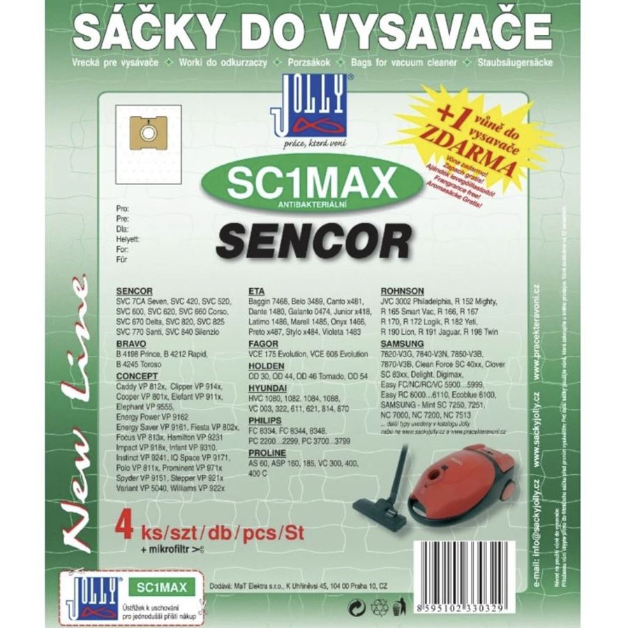 Levně Jolly textilní sáčky do vysavače SC1 MAX 4 ks