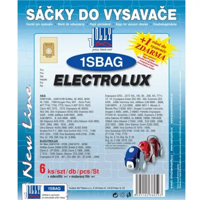 Jolly papírové sáčky do vysavače 1S BAG Electrolux 6 ks