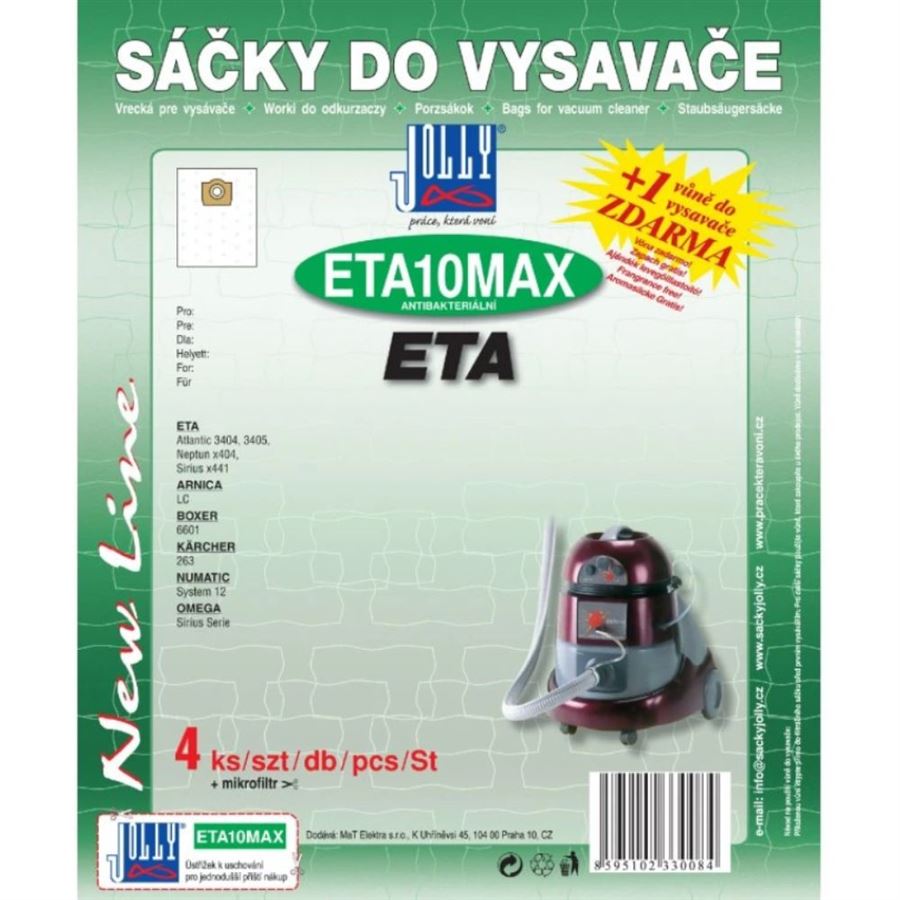 Levně Jolly textilní sáčky do vysavače ETA 10 MAX 4 ks 3008S