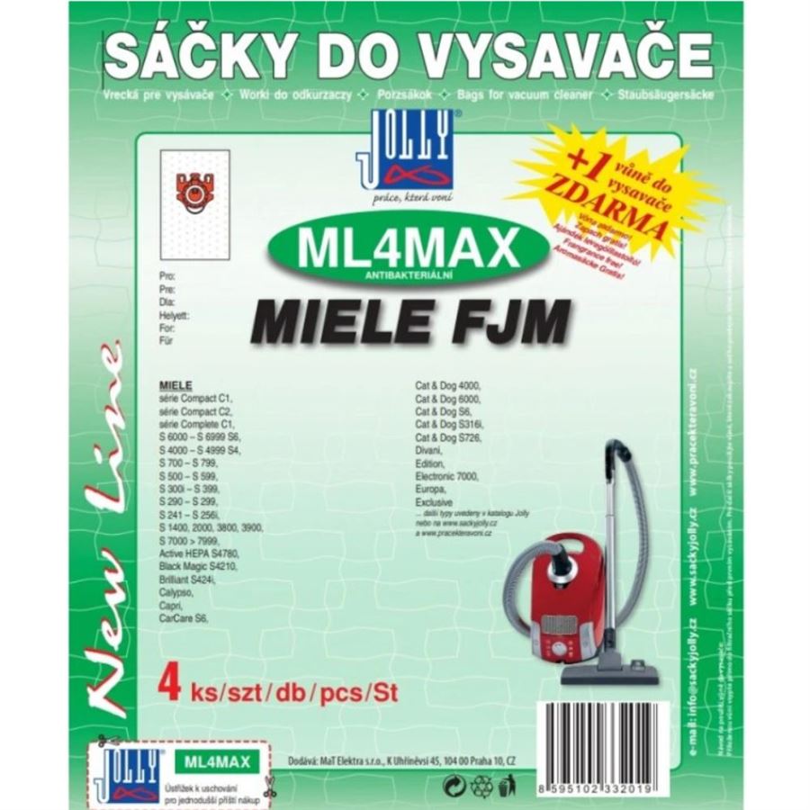 Levně Jolly textilní sáček do vysavače ML4 MAX pro MIELE FJM, Complete C1, 3D 3201
