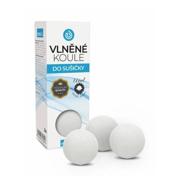 Levně Nanolab přírodní vlněné koule do sušičky 3 ks