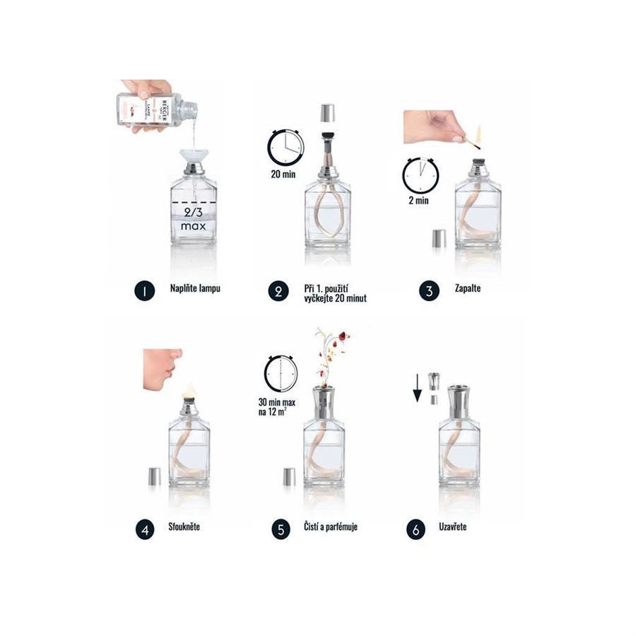 Maison Berger Paris katalytická lampa June transparentní + Neutrální čisticí směs 250 ml, dárková sada
