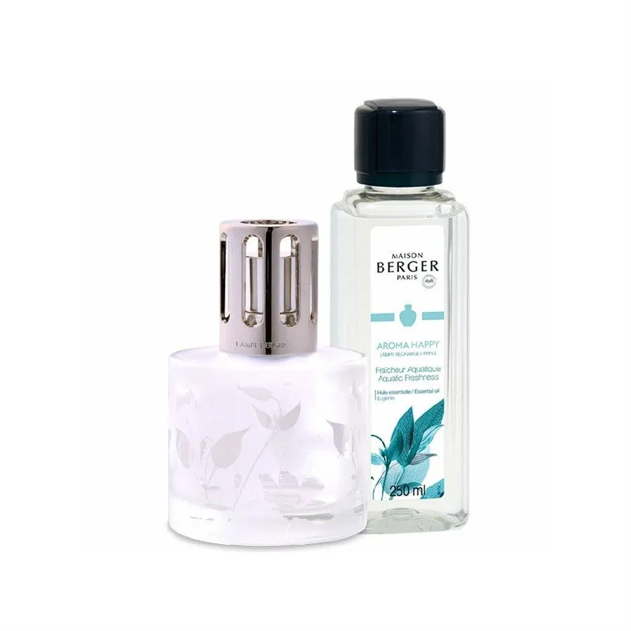 Maison Berger Paris katalytická lampa Aroma + Happy svěžest vody náplň 250  ml, dárková sada
