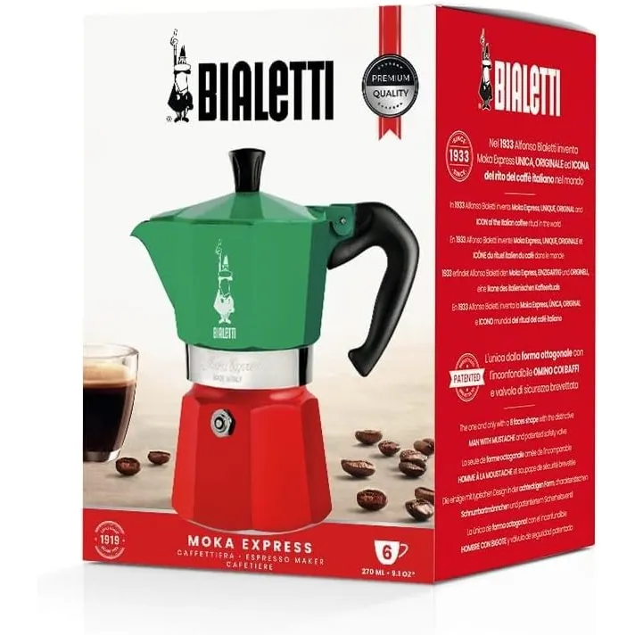 Bialetti Moka Express - moka konvice 6 šálků Tricolore Italia (5150530)