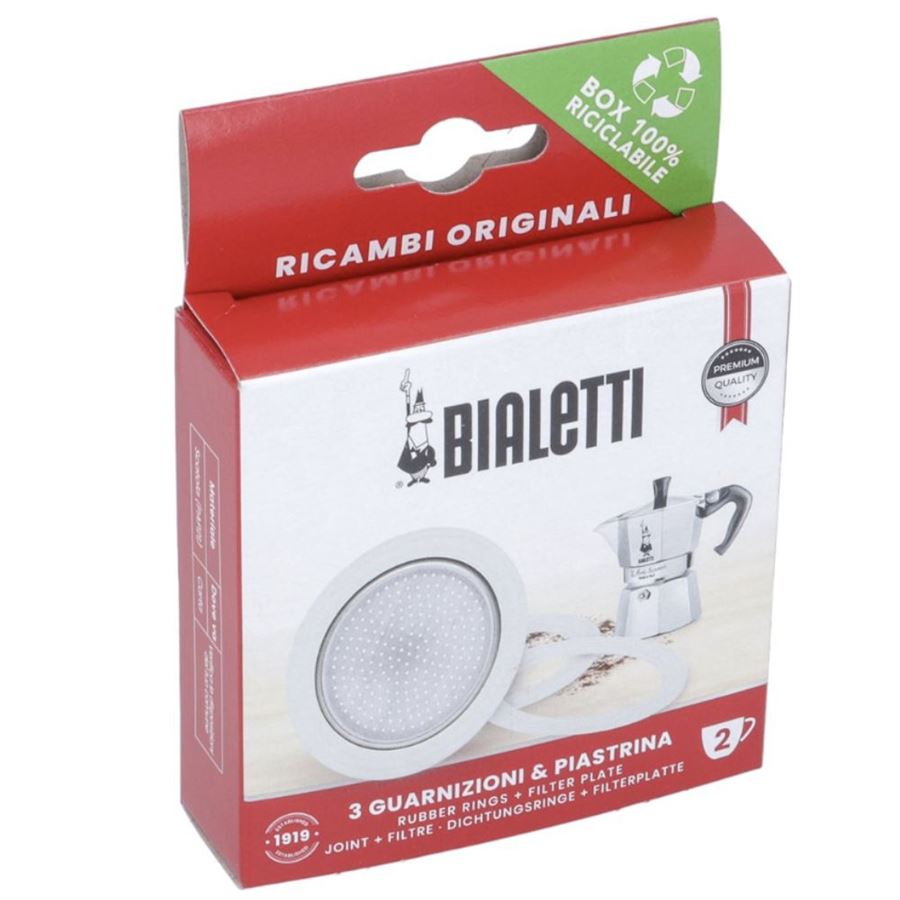 Levně Bialetti sada těsnění na 2 šálky (3 gumové těsnění + 1 sítko)