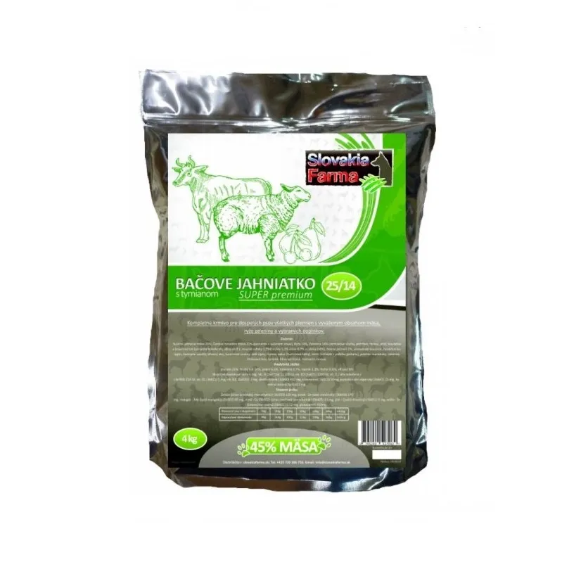 Slovakia Farma - Bačovo jehňátko 25/14 granule pro psy 4 kg