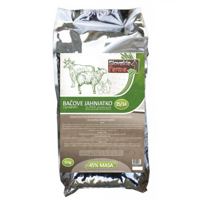 Slovakia Farma - Bačovo jehňátko 25/14 granule pro psy 15 kg