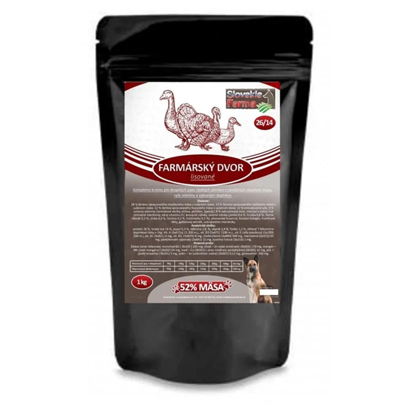 Slovakia Farma -  Farmářský dvůr 26/14 lisované hypoalergenní granule pro psy 1 kg