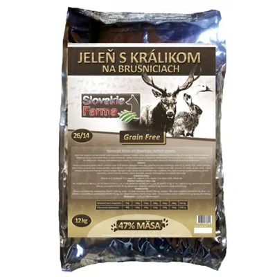 Slovakia Farma - Jelen s králíkem na brusinkách hypoalergenní granule pro psy 12 kg