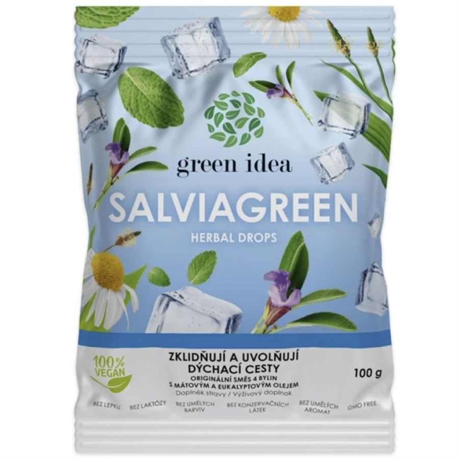 Levně Green Idea Salviagreen bylinné bonbony 100 g