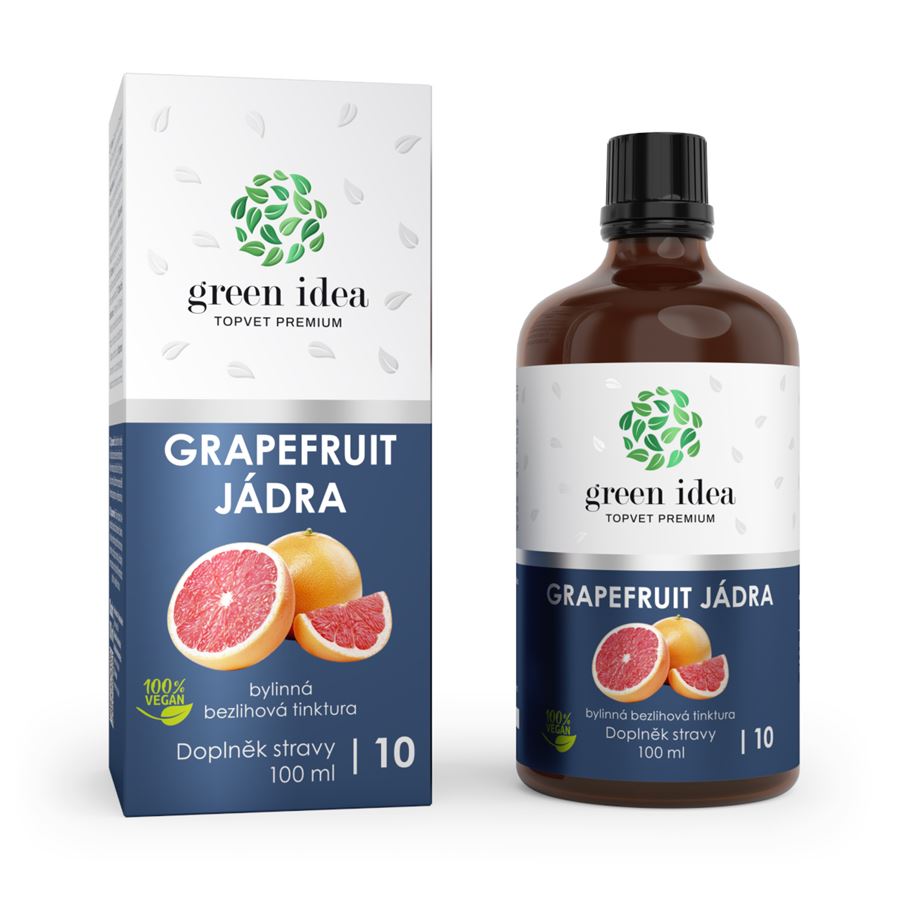 Green idea Grapefruit jádra bezlihová tinktura 100 ml  mikrobiologická rovnováha, imunita, střeva