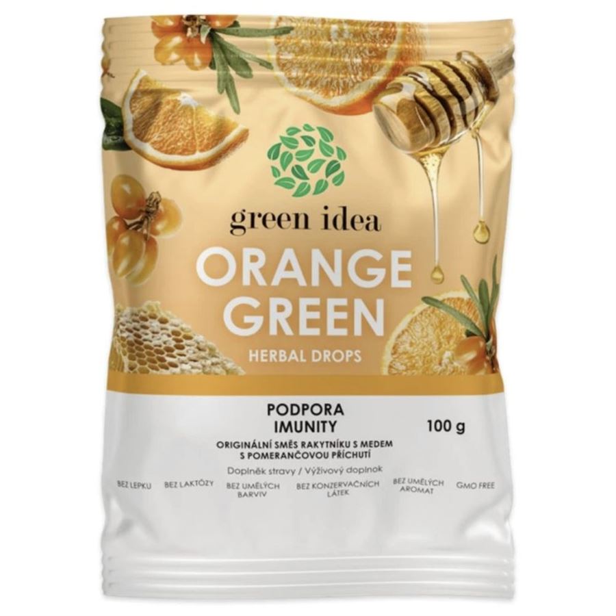 Levně Green Idea Orange green bylinné bonbony 100 g