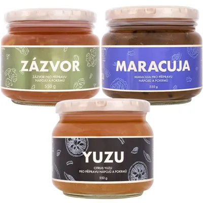 Yuzu Trio Mix (Yuzu 550 g + Zázvor 550 g + Maracuja 550 g)