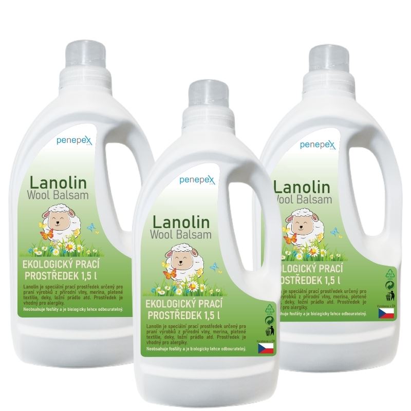 Levně Penepex Wool Balsam Lanolin prací prostředek 1,5 l 3 ks