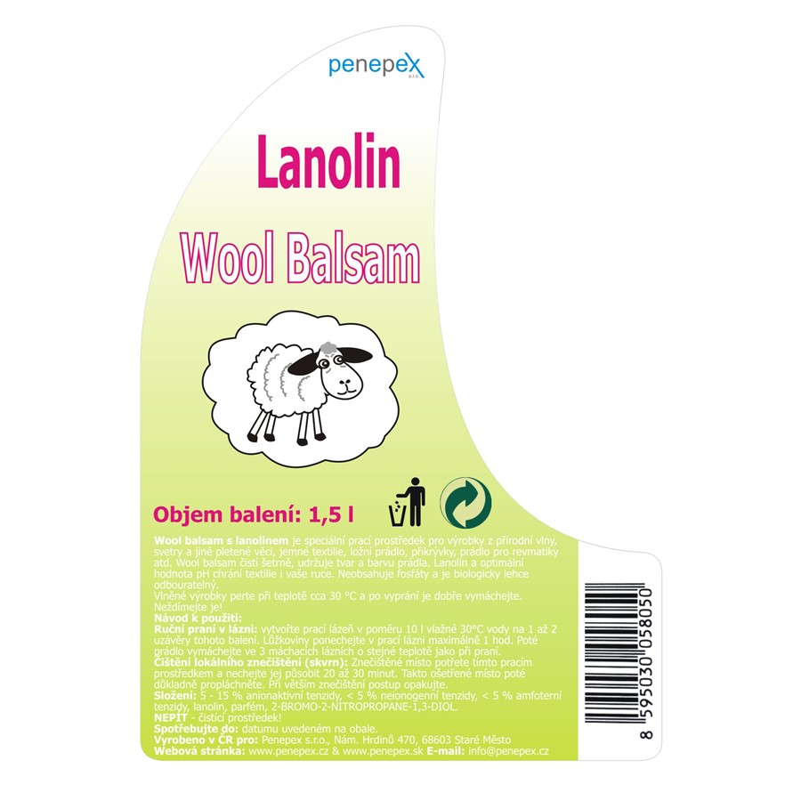 Lanolin na praní Wool Balsam 1,5 l  / 3 ks