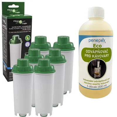 FilterLogic CFL-950B filtr do kávovaru DeLonghi DLS C002 (6 ks) + Penepex Eco univerzální odápňovač 500 ml