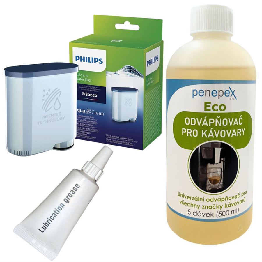 Philips AquaClean CA6903/10 filtr do kávovaru  + Penepex Eco odvápňovač 500 ml + Saeco mazivo pro spařovací jednotku