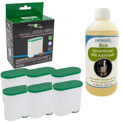 FilterLogic CFL-903B za Saeco/Philips AquaClean CA6903/00-10 (6 ks) + Penepex Eco univerzální odvápňovač 500 ml