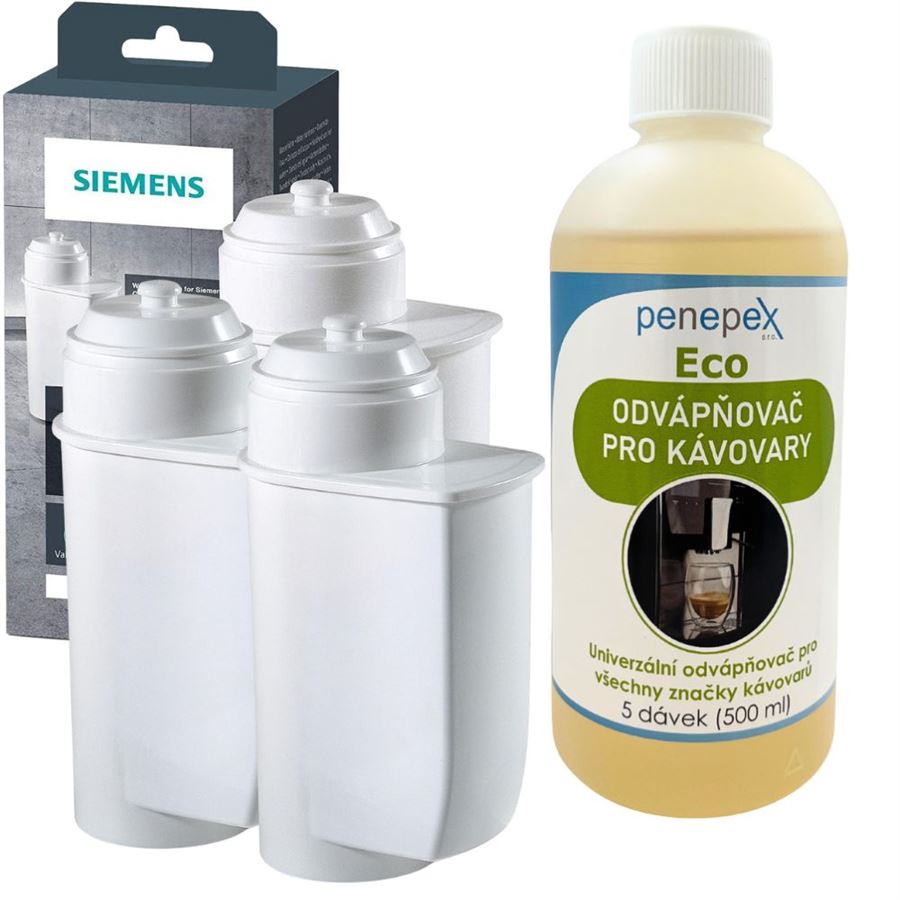 Levně Siemens Brita Intenza TZ70003 17004340 filtr do kávovaru (3 ks) + Penepex Eco univerzální odvápňovač 500 ml