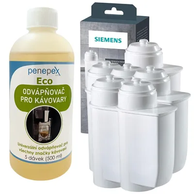 Siemens Brita Intenza TZ70003 17004340 filtr do kávovaru (6 ks) + Penepex Eco univerzální odvápňovač 500 ml