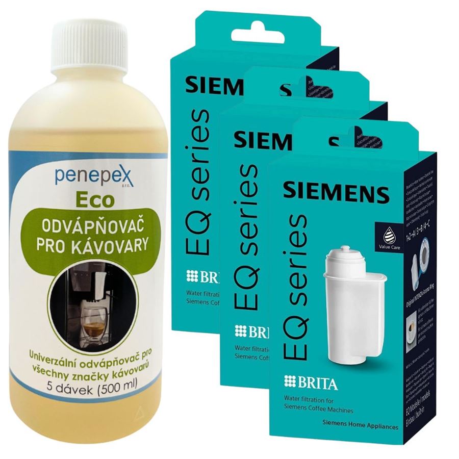 Levně Siemens Brita Intenza TZ70003 filtr do kávovaru (3 ks) + Penepex Eco univerzální odvápňovač 500 m