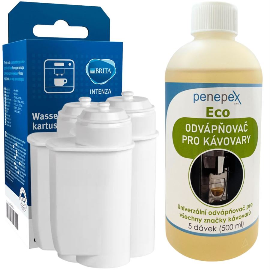 Levně Siemens Brita Intenza 17000705 filtr do kávovaru (3 ks) + Penepex Eco univerzální odvápňovač 500 ml