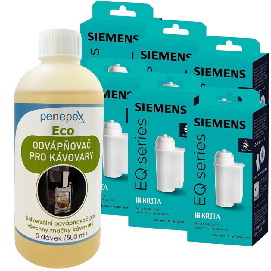Levně Siemens Brita Intenza TZ70003 filtr do kávovaru (6 ks) + Penepex Eco univerzální odvápňovač 500 m