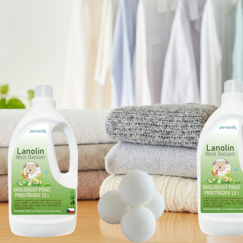 Lanolin na praní Wool Balsam 1,5 l / 8 ks